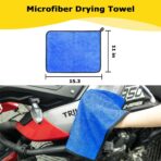 Motorcycle Cleaning Kit 6 Pack with Easy Reach Brush,Tire Brush,Wool Wash Mitt,Chain Brush,Detailing Brush and Microfiber Towel for Cleaning Motorcycle Mudguard,Rims,Exhaust,Frame - Image 7