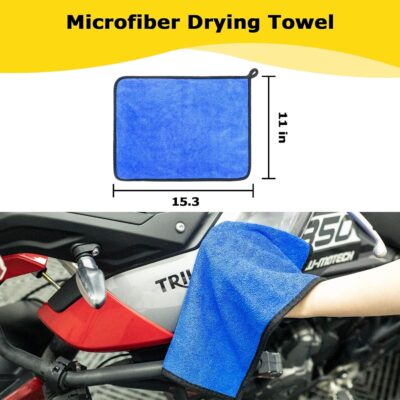Motorcycle Cleaning Kit 6 Pack with Easy Reach Brush,Tire Brush,Wool Wash Mitt,Chain Brush,Detailing Brush and Microfiber Towel for Cleaning Motorcycle Mudguard,Rims,Exhaust,Frame - Image 7