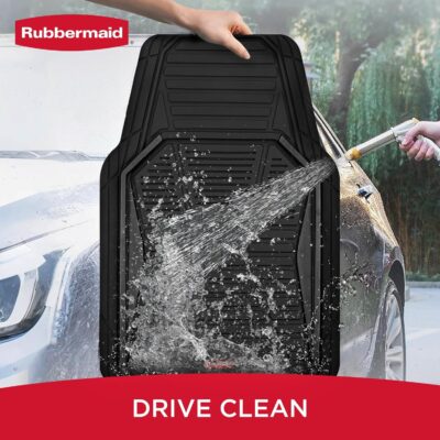 Rubbermaid Car Mat Full Set All-Weather Heavy-Duty 4 Pieces– Trim-to-Fit Universal Car Mats Full Set – Waterproof Rubber Floor Liners for Most Trucks, SUVs, Vans, and Sedans-Black - Image 6