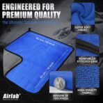 Airlab Microfiber Towels for Cars Wash Drying Thick Plush Cleaning Cloth Auto Detailing Super Absorbent for Interior & Exterior Lint Free, Streak Free, 16" X 16", 800 GSM, Pack of 4 - Image 2