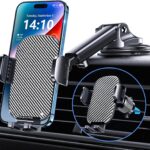 Phone Holder Car Mount for iPhone [Powerful Suction] Phone Mount for Car Dashboard Windshield Air Vent Universal Accessories [Thick Cases Friendly] Automobile Phone Holder Fit iPhone Smartphone