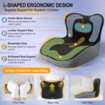 Memory Foam Car Seat Cushion with Lumbar Support, L-Shaped Ergonomic Design for Long Driving, Pressure-Relief Comfort for Car, SUV, Semi Truck & Office Chair - Image 3