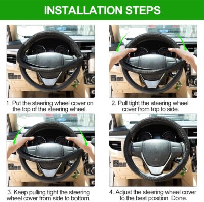 Steering Wheel Cover Black - Massage Grip Silicone Steering Wheel Covers Anti-Slip Universal Car Steering Wheel Cover for Men Women Driving Fatigue Relieving Fits 14-15 Inch - Image 6