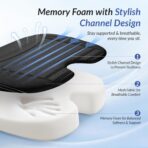 ZIKEE All-Season Car Seat Cushion for Comfortable & Safe Driving, Breathable Seat Cushion for Car with Ventilated Channel & Mesh Cover, Memory Foam for Sciatica, Tailbone & Back Pain Relief, Anti-Slip - Image 5