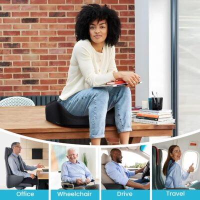 Benazcap Memory Foam Seat Cushion for Office Chair, Ergonomic Chair Cushions for Tailbone Pain Relief, Sciatica & Back Support, Office Chair Cushion & Car Seat Cushion - Image 5