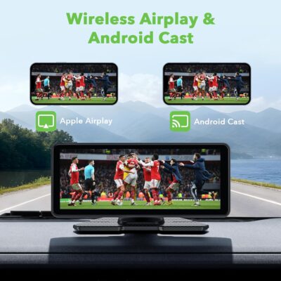 6.86" Wireless CarPlay Screen for Apple Carplay and Android Auto, Dual Dash Cam 2.5K Front 1080P Rear Recording, Voice Control, GPS Navigation, Mirror Link, Bluetooth, FM, AUX, Fits Most Cars - Image 5