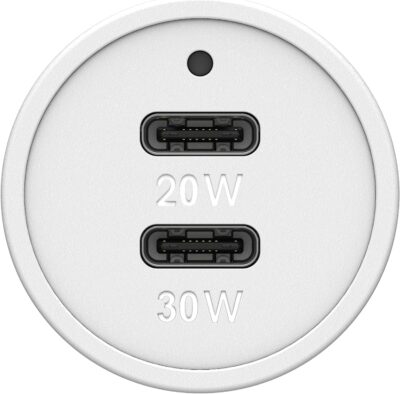 OtterBox Fast Charge USB-C Car Charger, 20 Watt + OtterBox USB C-Ligtning Cable, 1M - Cloud DUST - Image 2
