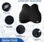 Skechers Memory Foam Lumbar Pillow,Lumbar Support Pillow for Office, Chair Lower Back Pain Relief Lumbar Pillow, Ergonomic Design Back Support Pillow for Office Chair, Car, Home, Travel,Black - Image 3