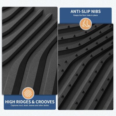 FLORICH Car Floor Mats, Heavy Duty Floor Mats for Cars, 3 Piece All-Weather Floor Mats with Anti-Slip Backing, Universal Trim-to-Fit, Waterproof Automotive Floor Mat for Cars Trucks SUV (Blue) - Image 5