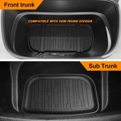 TripleAliners 10PCS Floor Mats Fit for 2026+Tesla Model Y Juniper Set Full Protection All Weather TPE Anti-Slip Custom Fit Floor& Frunk& Trunk& Rear Lower& Backrest Mat& Bumper Guard(Not Fit Standard) - Image 2