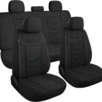 3D Air-Mesh Car Seat Covers Full Set, Breathable and Split Bench Compatible Seat Covers for Cars, Universal Car Interior Covers for Most Cars Sedan Truck SUV(Black)