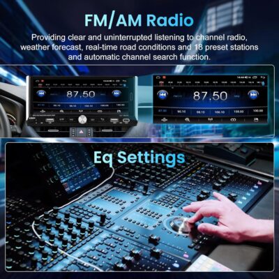 Single Din Car Stereo with Wireless Apple Carplay Android Auto, 6.9" IPS Touchscreen Car Stereo with Bluetooth 5.2 Handsfree Mirror Link Backup Camera GPS Navigation Dual USB Fast Charge FM AM EQ SWC - Image 9