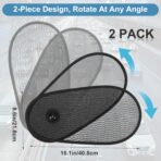 2 PCS Car Window Shade for Baby, Adjustable Rotatable Automotive Mesh Sun Blocke Driver Side Window Car Sunshades, with Suction Cups, Glare and UV Rays Protection, Fits Most of Vehicle - Image 2