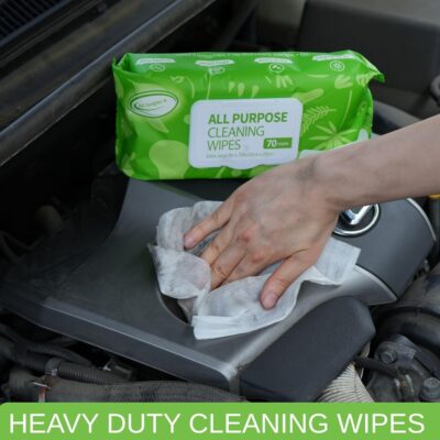 Air Jungles All Purpose Cleaning Wipes 70 Count, Bleach Free Extra Large 8" x 10" Heavy Duty for Car Interior, Kitchen, Bathroom, Countertop, Office, Tools - Non-Toxic Safe for Multi-Surface - Image 5