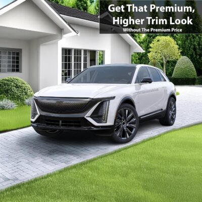 BOGAR TECH DESIGNS for Cadillac Lyriq 2023-2026 Front Chrome Delete – Precut Vinyl Overlay Kit, Gloss Black Blackout Trim - Image 2