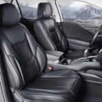 Coverland Custom Car Seat Covers Front Seats for [2017-2026 Honda Civic Sedan, Hatchback] - Protector Car Seat Cover Water Resistant Leather Memory Form Back Support Seat Cushion [Front-Black]