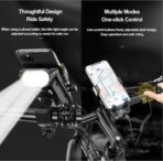 4 in 1 Bike Phone Mount with Light, Bicycle Phone Holder with 500 Lumen LED Headlight,3000mAh USB Charger&130dB Horn,Easy Install for Handlebar,E-Bike,Road & Mountain Bicycle(Black) - Image 6