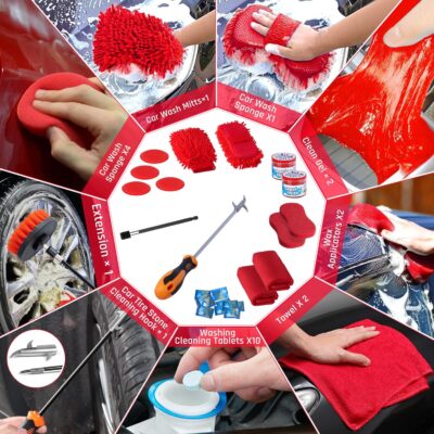55PCS Car Detailing Kit Interior Cleaner with High Power Handheld Vacuum, Car Detailing Brush Set, Car Cleaning Kit, Drill Brush Set, Car Cleaning Tools Brushes for Interior, Exterior, Wheels - Image 7