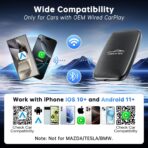 5-in-1 Wireless CarPlay Adapter Support Netflix/YouTube/TF, Wireless Android Auto & Carplay Adapter with USB-A/USB-C Cables, Convert Wired to Wireles Apple Dongle, Magic Video Box Car Play for iPhone - Image 5
