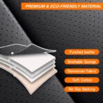 Black Car Seat Cover with Lumbar Support, Car Seat Protector Waterproof, Nappa Leather Car Seat Cushion, Car Seat Covers Front Seats and Back Fit for Most Cars - Image 6