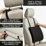Big Hippo Ergonomic Memory Foam Lumbar Support Pillow for Car and Office Chair – Thick Lower Back Support Cushion for Driving, Gaming, and Long Sitting – Adjustable Strap, Relieves Lower Back Pain - Image 6