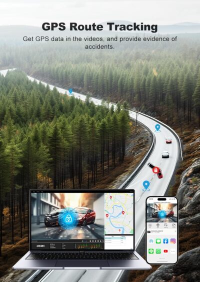 JOMISE 4K Dash Cam Front and Rear with 5Ghz WiFi GPS, Dual Dashcam with 64GB Card, 3" Screen, Night Vision, 24H Parking Mode – Reliable Dash Camera for Family Cars, Rideshare Drivers, and Trucks - Image 5