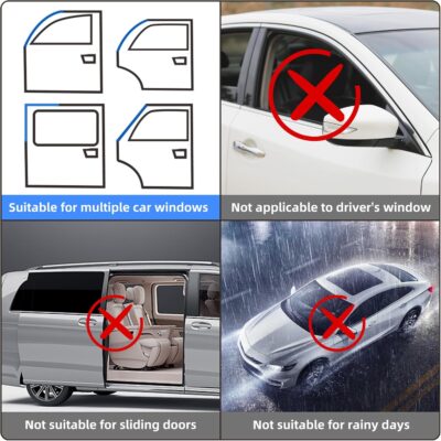 Car Window Shades, 2 Pack Side Car Window Sun Shades for Camping, UV Protection Breathable Mesh Baby Window Covers, Window Screen for Car, Truck, SUV, Protect Privacy for Kids, Family (39.8"x18.9") - Image 2