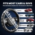 Carbon Fiber Steering Wheel Cover – 15 Inch Universal Fit for Cars & SUVs – Anti-Slip Grip, Breathable Leather Texture, Sporty Carbon Fiber Look – Premium Car Interior Accessories – Black - Image 9