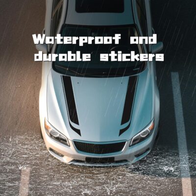 2PCS Racing Stripes Car Hood Decal with Scraper,Stylish Hood Decals for Cars Decorates Hoods Cover and Scratch Protection,Universal Vinyl Car Decals for Cars Modifications (Black) - Image 4