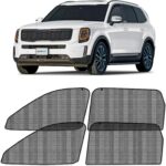 CLIM ART Magnetic Car Window Shades for Kia Telluride 2020-2026 – Custom-Fit Sun Blocker Curtains, Side Window Covers, Essential Car Accessories for Camping, Baby, and Privacy Protection - MS0160