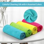HOMEXCEL Microfiber Cleaning Cloth,12 Pack Cleaning Rags, Cleaning Towels with 4 Color Assorted, 11.5"X11.5"(Green/Blue/Yellow/Pink) - Image 3