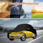 Car Covers for 1960-1980 Volkswagen Beetle Bug Sedan 2-Door, 210T All Weather Protection Custom-fit Beetle Bug Waterproof Car Cover, w/Zipper Door and Cotton Lining, Rainproof, Dustproof and UV Proof - Image 7