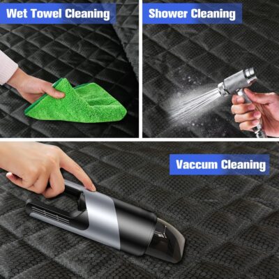 PETICON Front Seat Cover 2 Pack, Full Protection Dog Car Seat Cover with Side Flaps, Nonslip Scratchproof Captain Chair Seat Cover Fits for Cars, Trucks, SUVs, Jeep, Black - Image 8