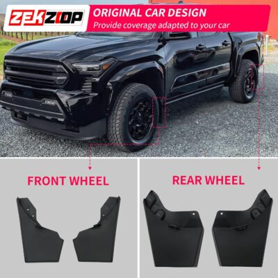Mud Flaps Compatible with 2024 2025 2026 Toyota Tacoma Without Fender Flare Mud Guards Front & Rear No Drilling 4PCS Splash Guards Fender Flares All Weather Protection 2025 Tacoma Accessories - Image 5