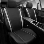 CAR PASS Bling Diamond Car Seat Covers Full Set, Shining Rhinestone Waterproof Faux Leather, Rear with Zipper, Universal Fit Automotive Glitter Crystal Sparkle Strips for Cute Women Girl, Silver - Image 2