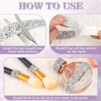 6 Rolls Self Adhesive Rhinestone Ribbons, Sliver Resin Rhinestone Strips, Diamond Crystal Rhinestone Ribbon Roll Stickers Glitter Bling Ribbons for Crafts Fabric Car - Image 7