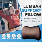 Lumbar Support Pillow for Car, Memory Foam Lumbar Pillow for Lower Back Pain Relief - Back Cushion for Driving, Chair Support for Car-Office Chair, Wheelchair - Classic Brown - Image 2