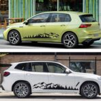 TOMALL 1 Pair 77.4'' Mountain Tree Forest Vinyl Decals for Car Body Door Side Auto Mountains Graphic Stickers Decoration for SUV Off-Road Vehicles Universal Stickers Accessories (B-Black-Large) - Image 3