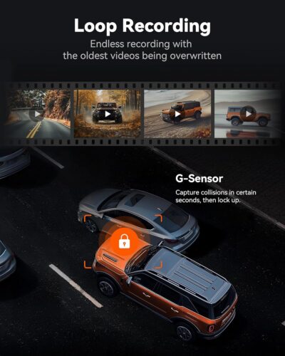 WOLFBOX G840S 12" 4K Mirror Dash Cam Backup Camera, 5.8GHz WiFi Smart Rearview Mirror for Cars & Trucks, Front and Rear View Dual Cameras, Night Vision, Parking Assistance, Included 32GB Card & GPS - Image 8