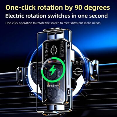 Wireless Car Charger, 2026 Upgrade 15W Fast Charging with LED Light Auto Clamping Phone Holder for iPhone 16/15/14/13 Mini Pro Max, Samsung Galaxy S25 Ultra, S24/S23 etc (Black) - Image 5