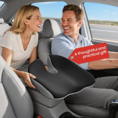 Benazcap Car Seat Cushion - Memory Foam Car Seat Pad - Sciatica & Lower Back Pain Relief - Car Seat Cushions for Driving - Road Trip Essentials for Drivers - Image 6