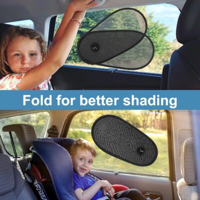 2 PCS Car Window Shade for Baby, Adjustable Rotatable Automotive Mesh Sun Blocke Driver Side Window Car Sunshades, with Suction Cups, Glare and UV Rays Protection, Fits Most of Vehicle - Image 4