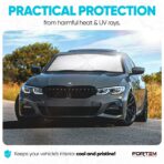 FORTEM Car Sun Shade for Windshield, Reflective Windshield Sunshade, 240T Polyester, Automotive Interior Sun Protection, Ultimate Heat and UV Shield, Foldable, Storage Bag - Image 2