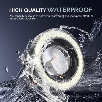 2 PCS Car Fog Light, 3" Angel Eye LED Fog Lamp, Super Bright Round Daytime Running Light Bulb, Universal for Most Cars Suvs (White) - Image 4