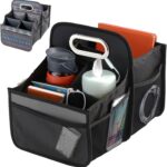 High Road Car Caddy with Cup Holders - Front Seat Organizer for Drivers or Back Seat Organizer for Kids - Portable Car Organizer with Easy One-Handed Carry Handle