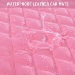 CAR PASS Bling Leather Car Mats Shining Diamond Floor Mats Crystal Rhinestones Sparkly Glitter Carpet Anti-Slip Waterproof Pad Universal Fit for Automotive SUV, Sedan, Van, 5pcs for Girl Women Pink - Image 6