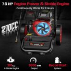 HURGOVE 4000 PSI Gas Pressure Washer for Home Use, 210CC Engine Power Washer with 26FT Hose & 5 Nozzles for Driveways, Cars, Patios & Fences - Image 4