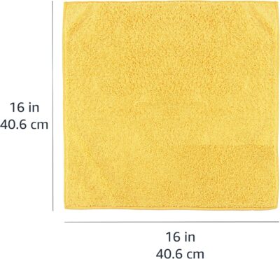 Amazon Basics Microfiber Car Drying Towels, Highly Absorbent, Lint Free, Scratch Free, Ultra-Soft, Car Detailing, Buffing and Polishing, 16" x 16", Yellow, 12-Pack - Image 5