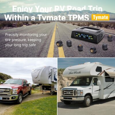 Tymate RV Tire Pressure Monitoring System, Solar Charge TPMS, 6 Sensors & 5 Alarm Modes, M7-3 2024 Updated Color Display, W/Repeater for Longer Distance Transmission, 0-87 PSI for RV Trailer Camper - Image 2