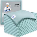 MR.SIGA Ultra Fine Microfiber Cloths for Glass, Pack of 12, 35 x 40cm 13.7" x 15.7"